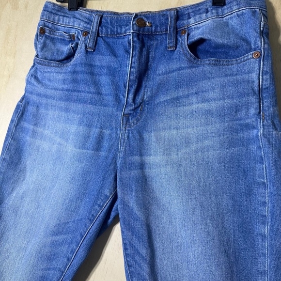 Madewell Distressed Blue Ankle Jeans. THE HIGH-RISE SUM CROP BOYJEAN Size 28 - Picture 2 of 13